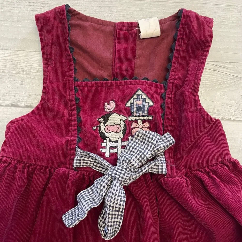Vintage girls cow dress size‎ 4